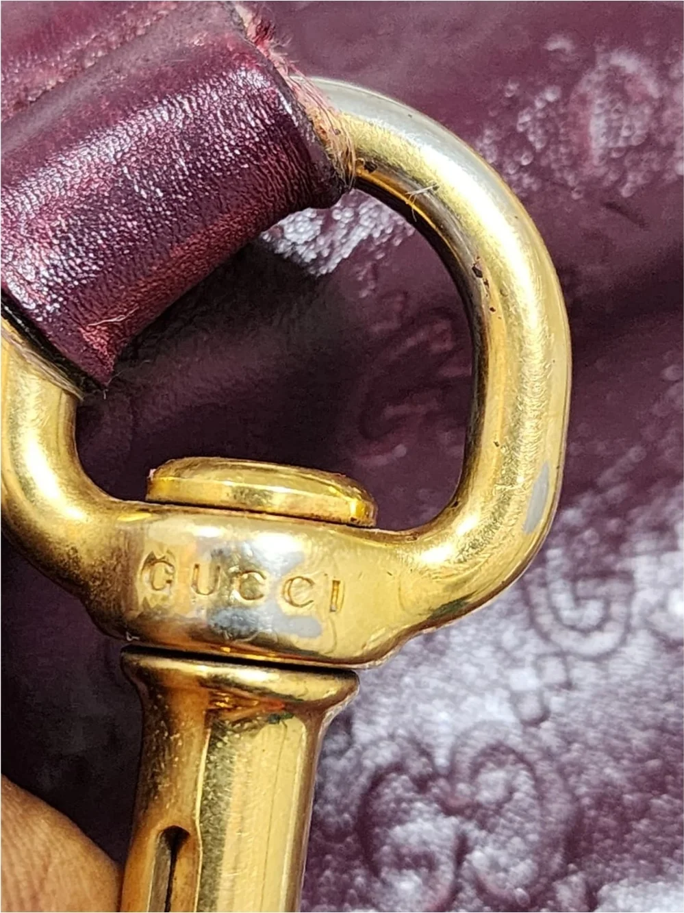 GUCCI Guccissima Leather Jackie O Hobo Bag Burgundy